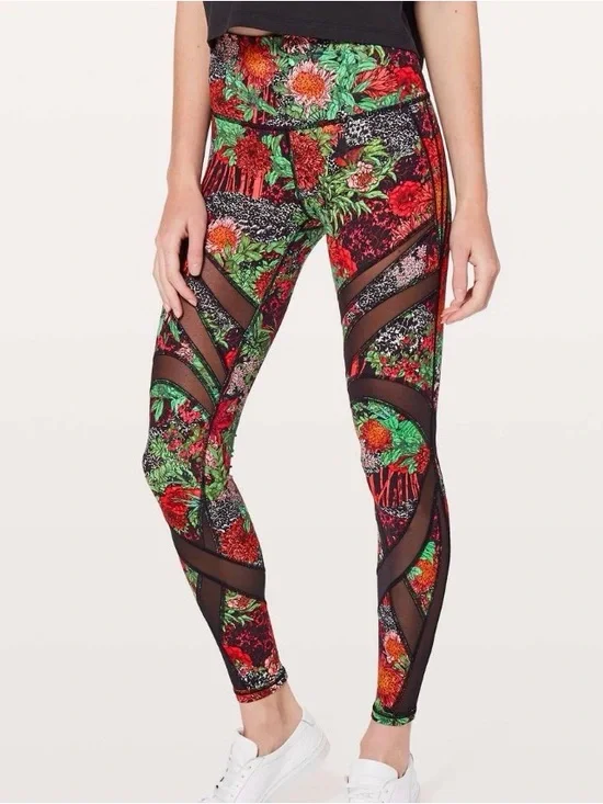 Retail~ 118$ Lululemon wunder under hi rise tight (zen garden multi) - Picture 1 of 5